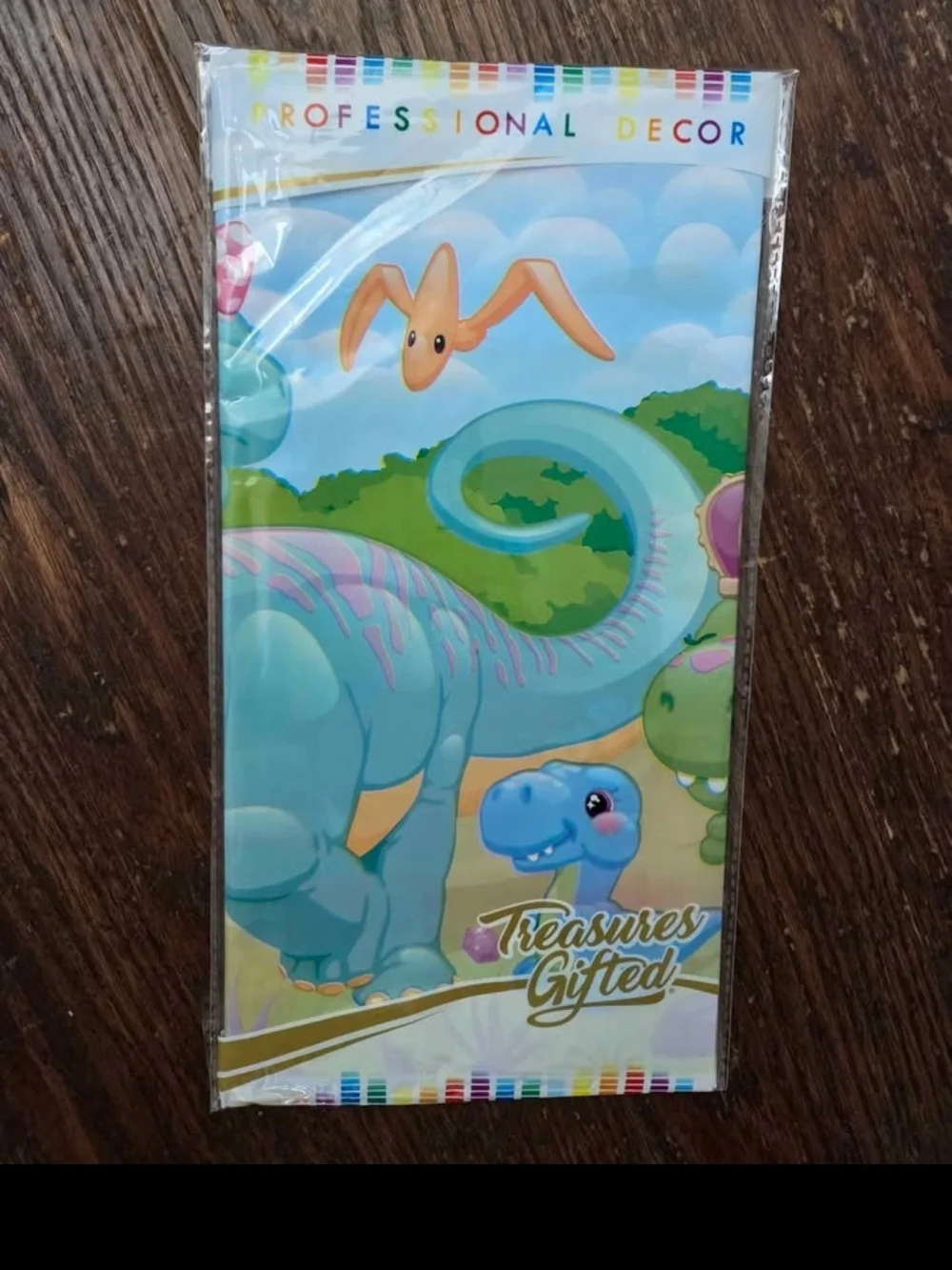 Dinosaur Party Banner And Table Cloth - Blue & Green Dino Design